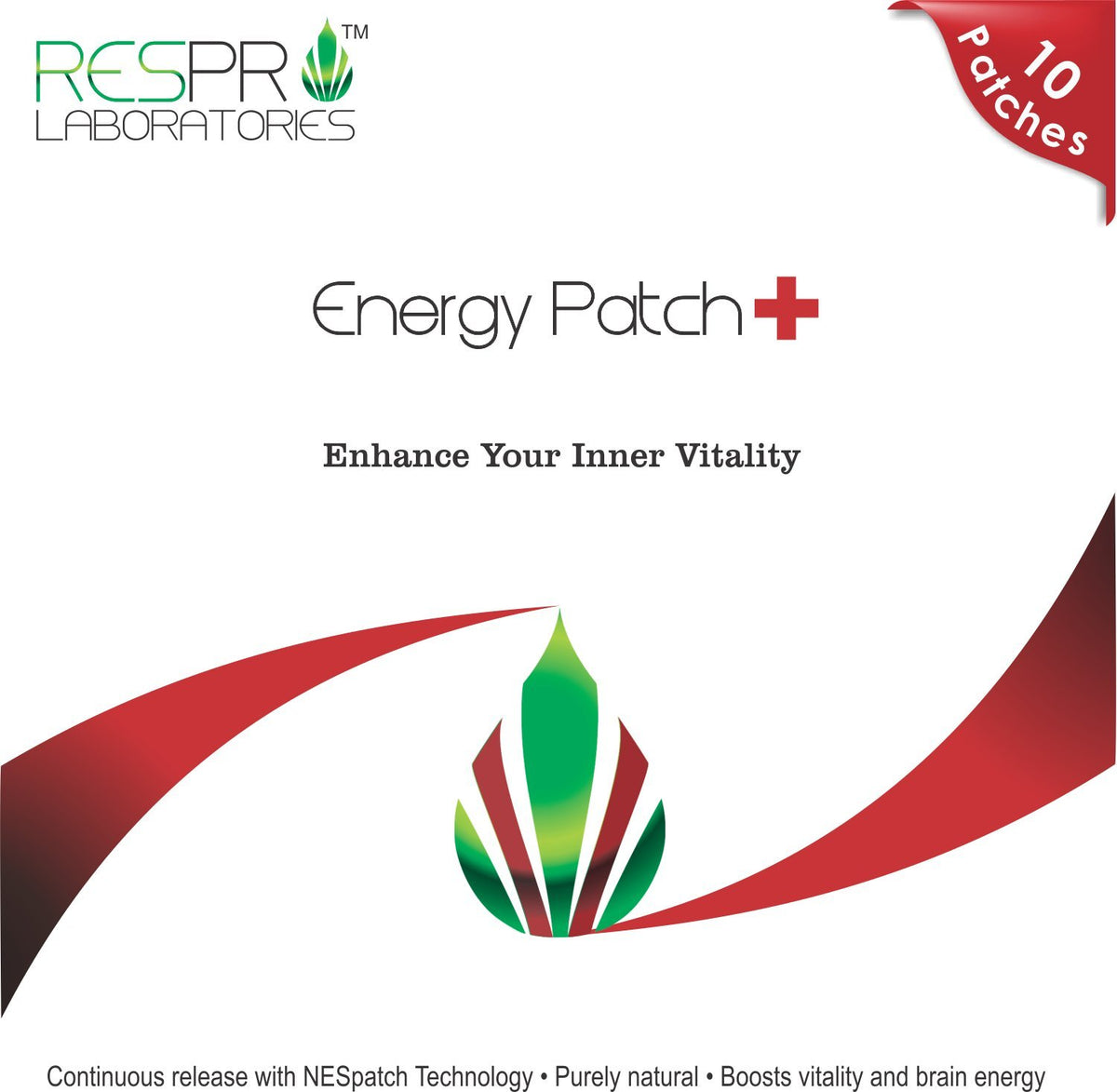 Respro Labs Natural Guarana and CoQ10 Energy Patch Plus - 10 Patches