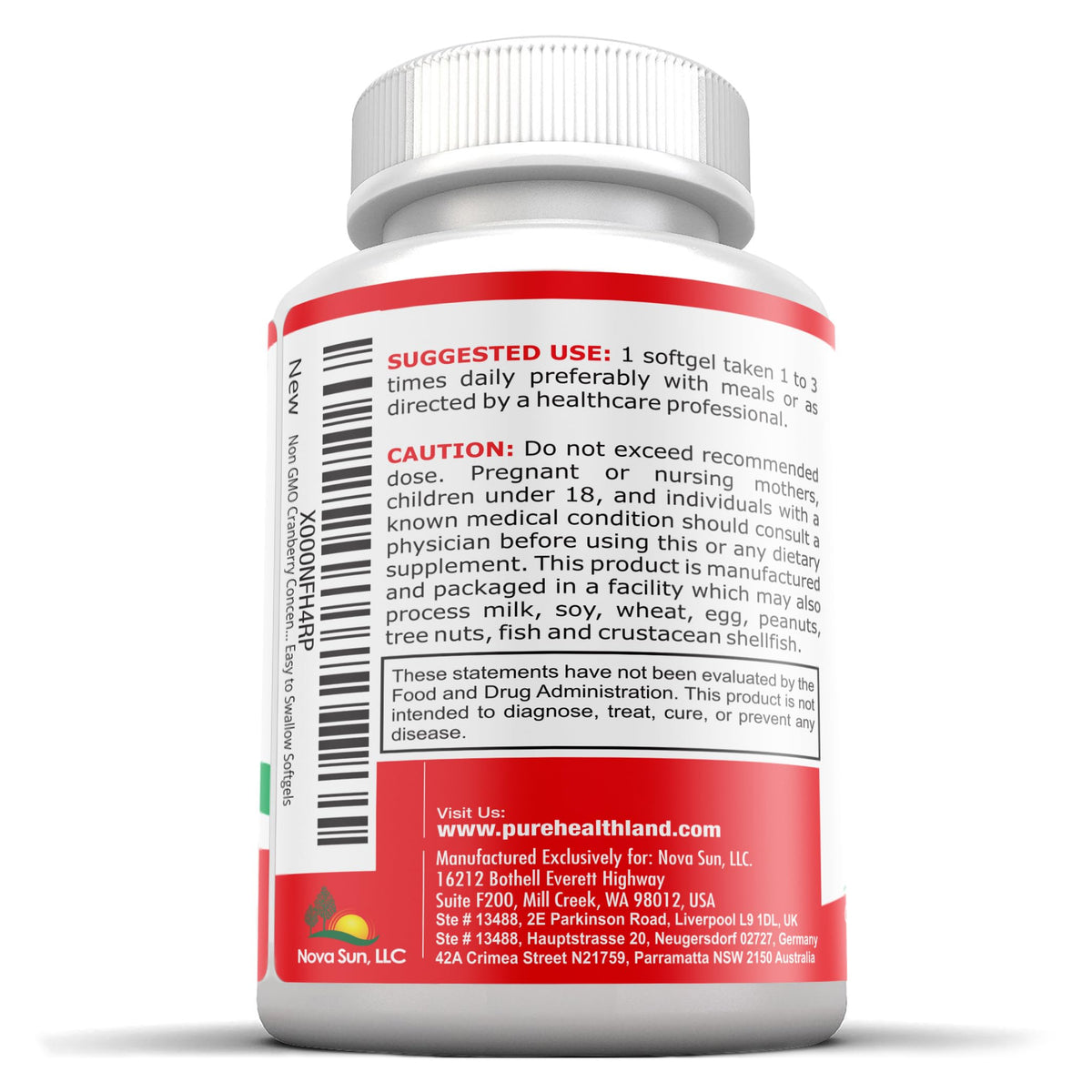 Pure Healthland Cranberry Concentrate 252mg - 60 Softgels - image 2
