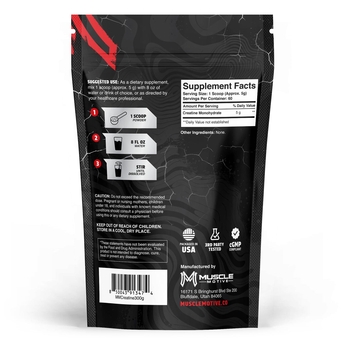 Muscle Motive Creatine Monohydrate Powder Unflavored - 300g - image 5