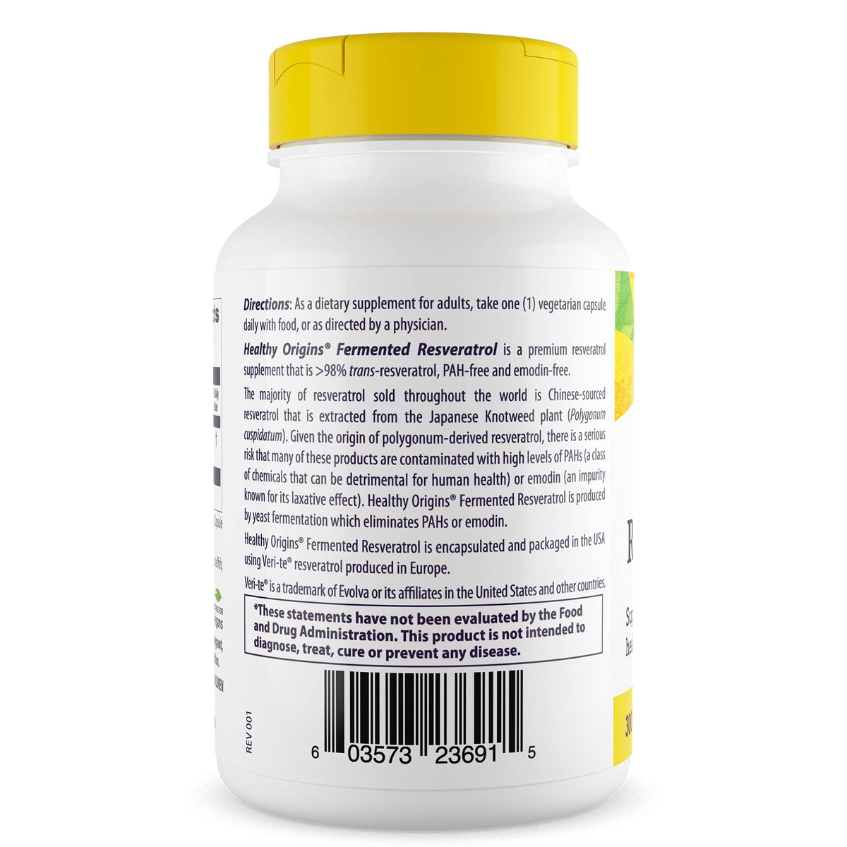 Healthy Origins Resveratrol 300 mg Fermented - 150 Vegetarian Capsules - image 2