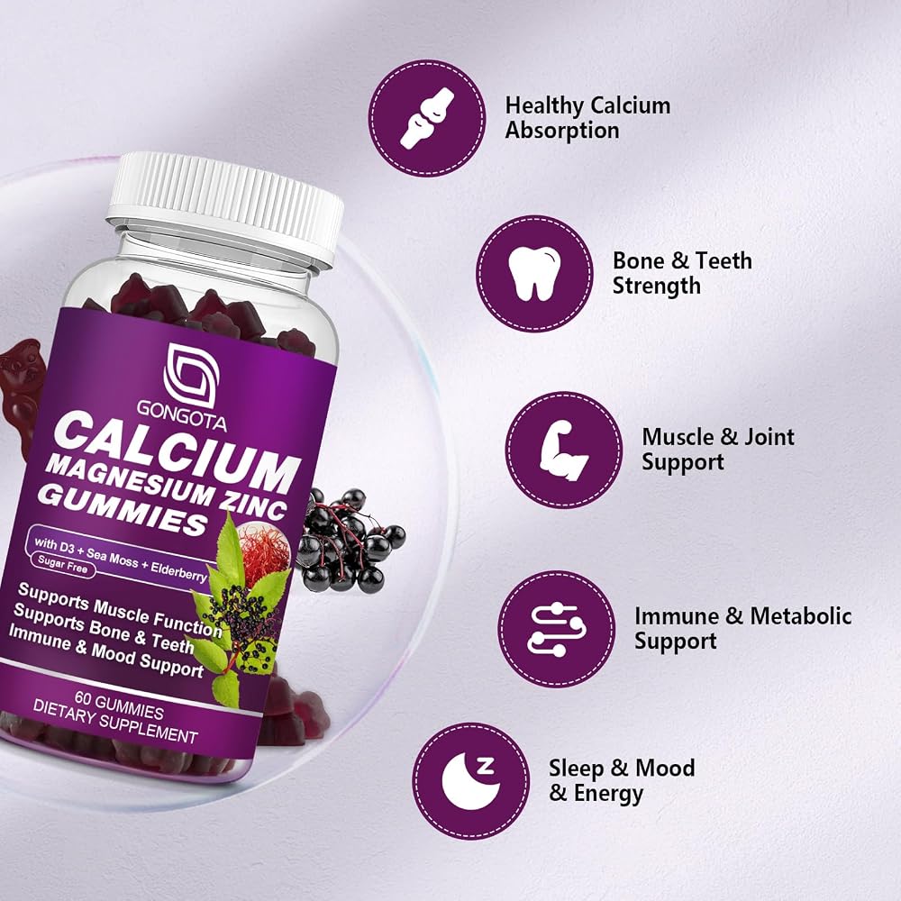GONGOTA Calcium Magnesium Zinc Gummies -Mix