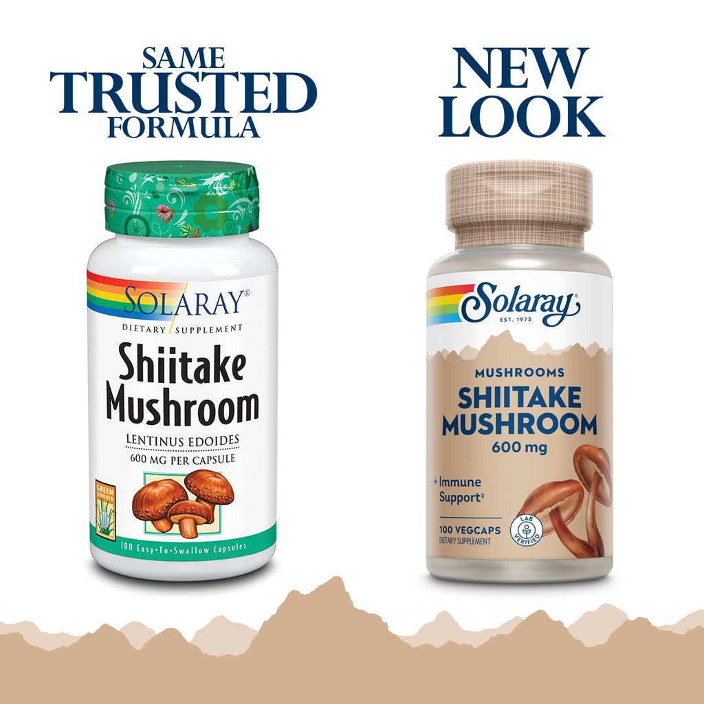 SOLARAY Shiitake Mushroom 600 mg Supplement - 100 Vegetarian Capsules - image 2