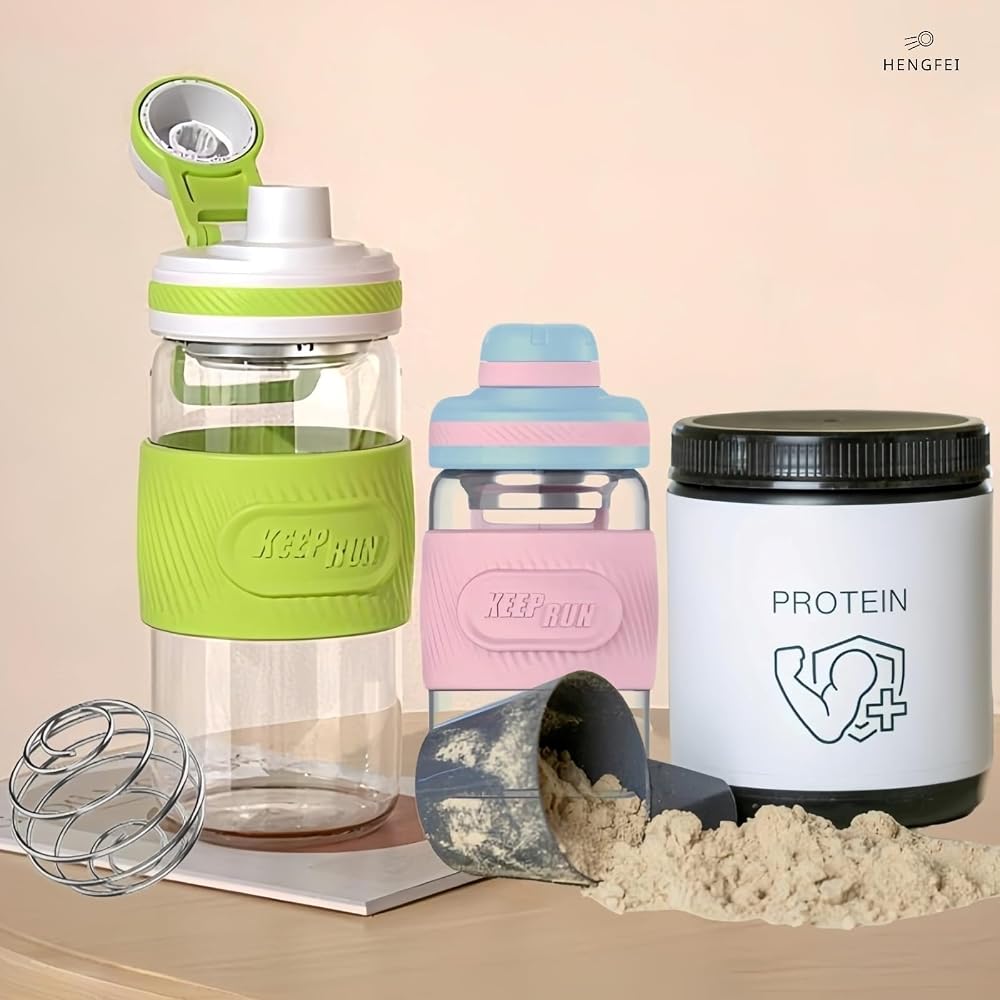 HENGFEI Glass Shaker Bottle for Protein Mixes