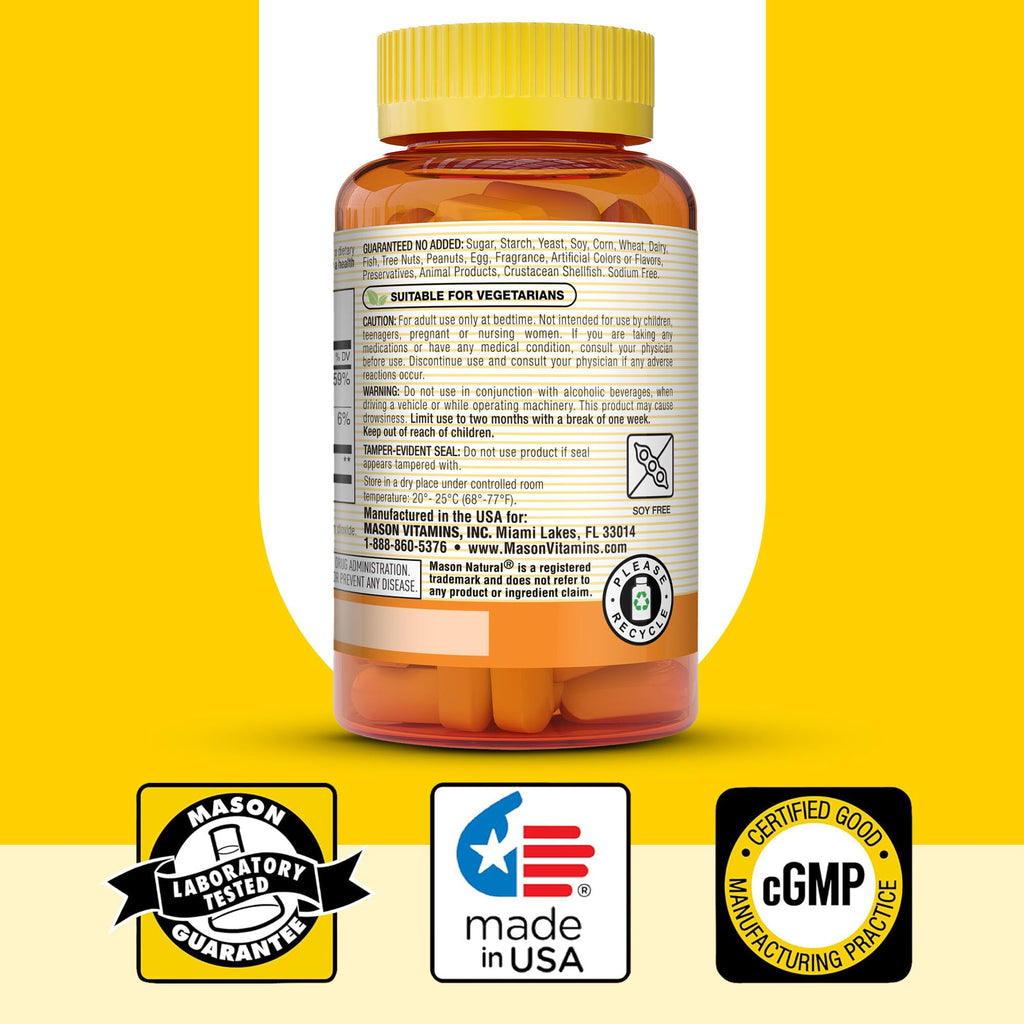 MASON NATURAL Melatonin with B6 and Calcium - Natural Sleep Aid