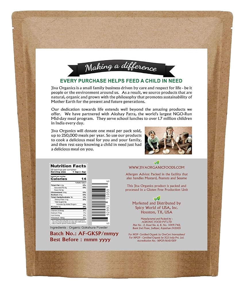 Jiva Organics Gokshura Powder - 7 Ounce - image 9