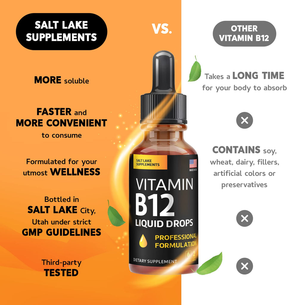 Salt Lake Supplements Vitamin B12 Liquid Drops 5000 mcg - 60 Servings - image 6