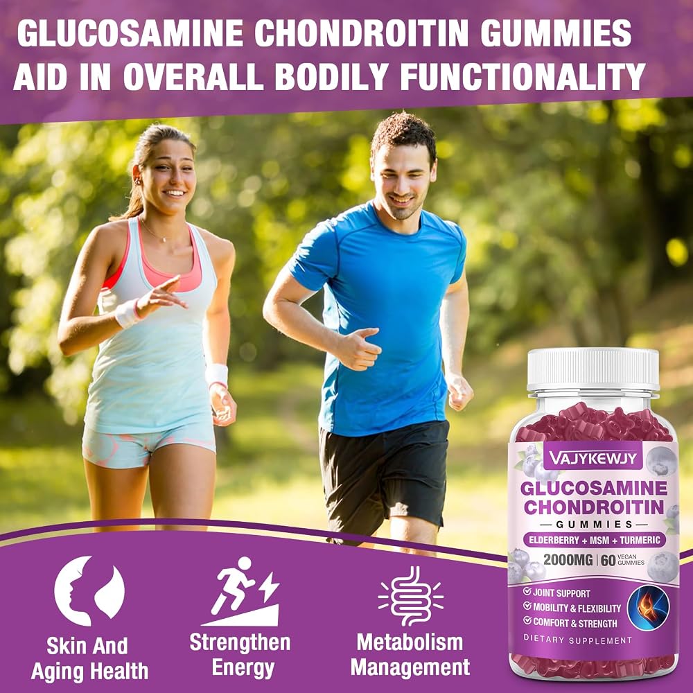 VAJYKEWJY Glucosamine Chondroitin Gummies Joint Support - 60 Gummies - image 4