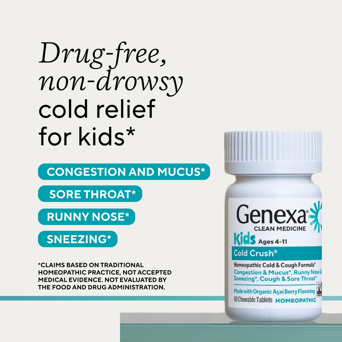 Genexa Kids Cold Crush Chewable Tablets - 60 Tablets - image 3