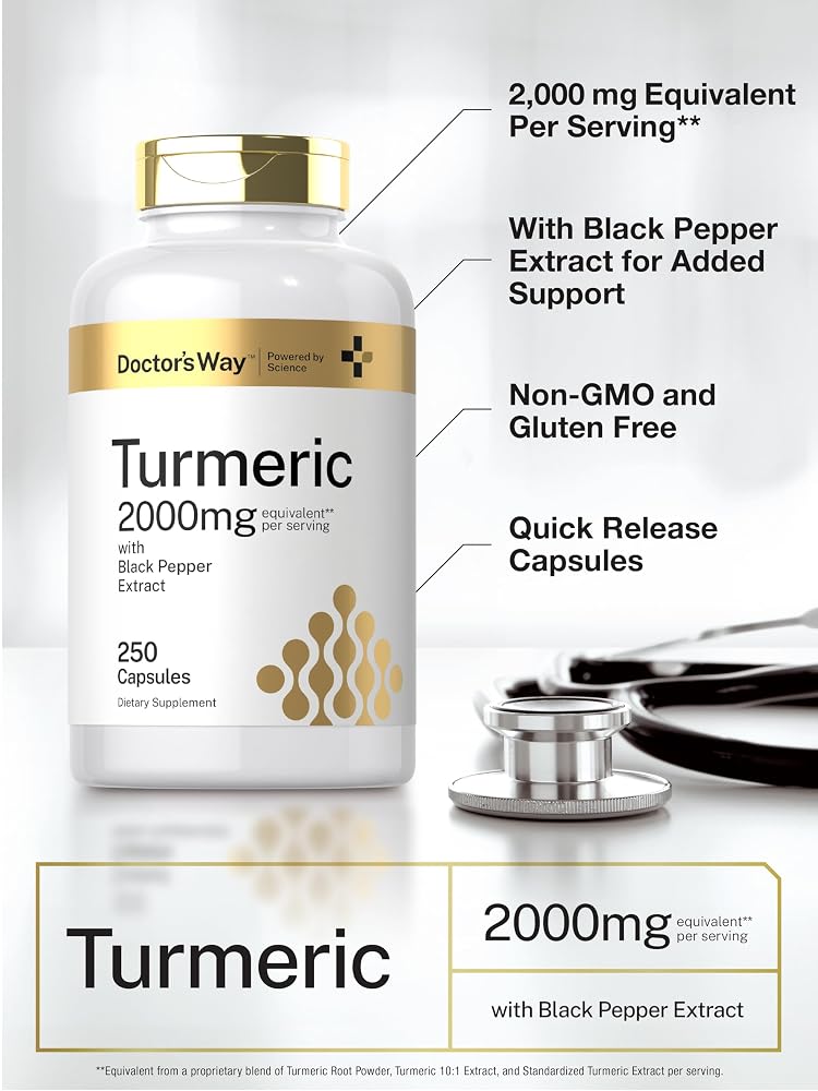 Doctor's Way Turmeric Curcumin Supplement - 250 Capsules - image 4