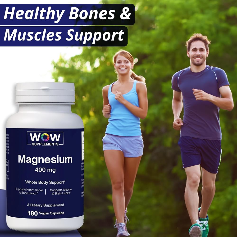 WOW Supplements Magnesium 400 mg Complex - 180 Capsules - image 5