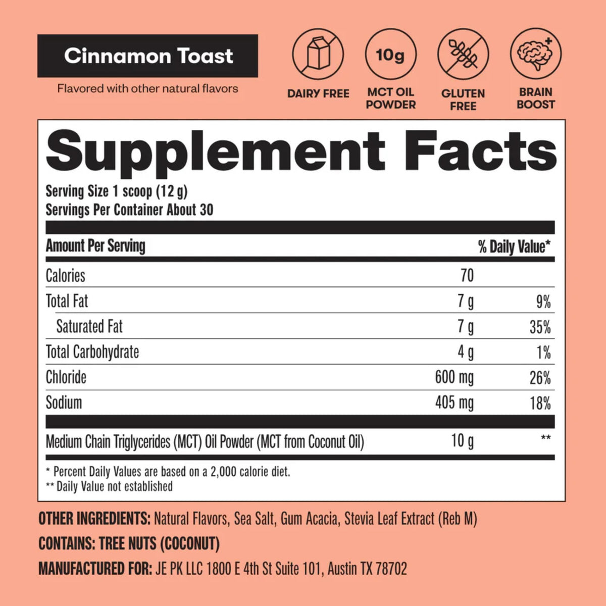 Perfect Keto MCT Oil Supplement Powder, Cinnamon Toast - 30 Servings - image 7