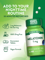 Nature's Truth Melatonin 1 mg Tablets - 180 Count - image 5