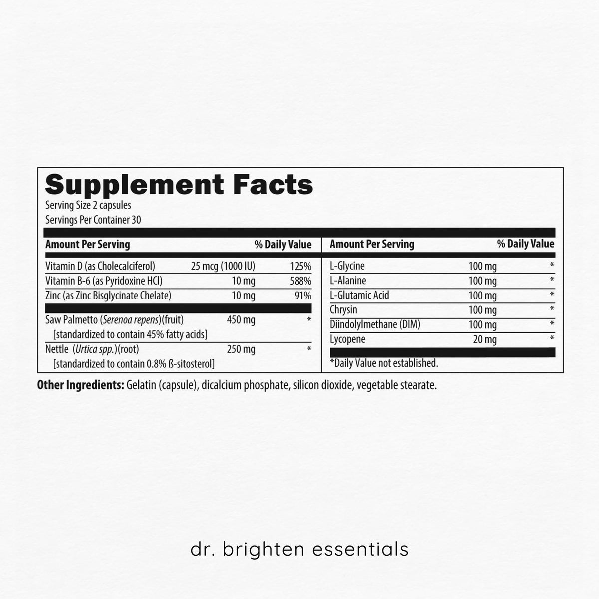 Dr. Brighten Saw Palmetto Plus Capsules - 60 Count - image 2