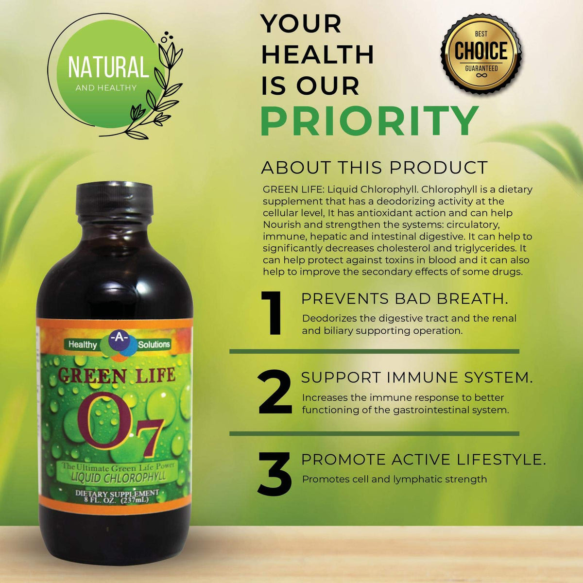 A Healthy Solutions Greenlife 07 Liquid Chlorophyll - 8 FL OZ - image 4