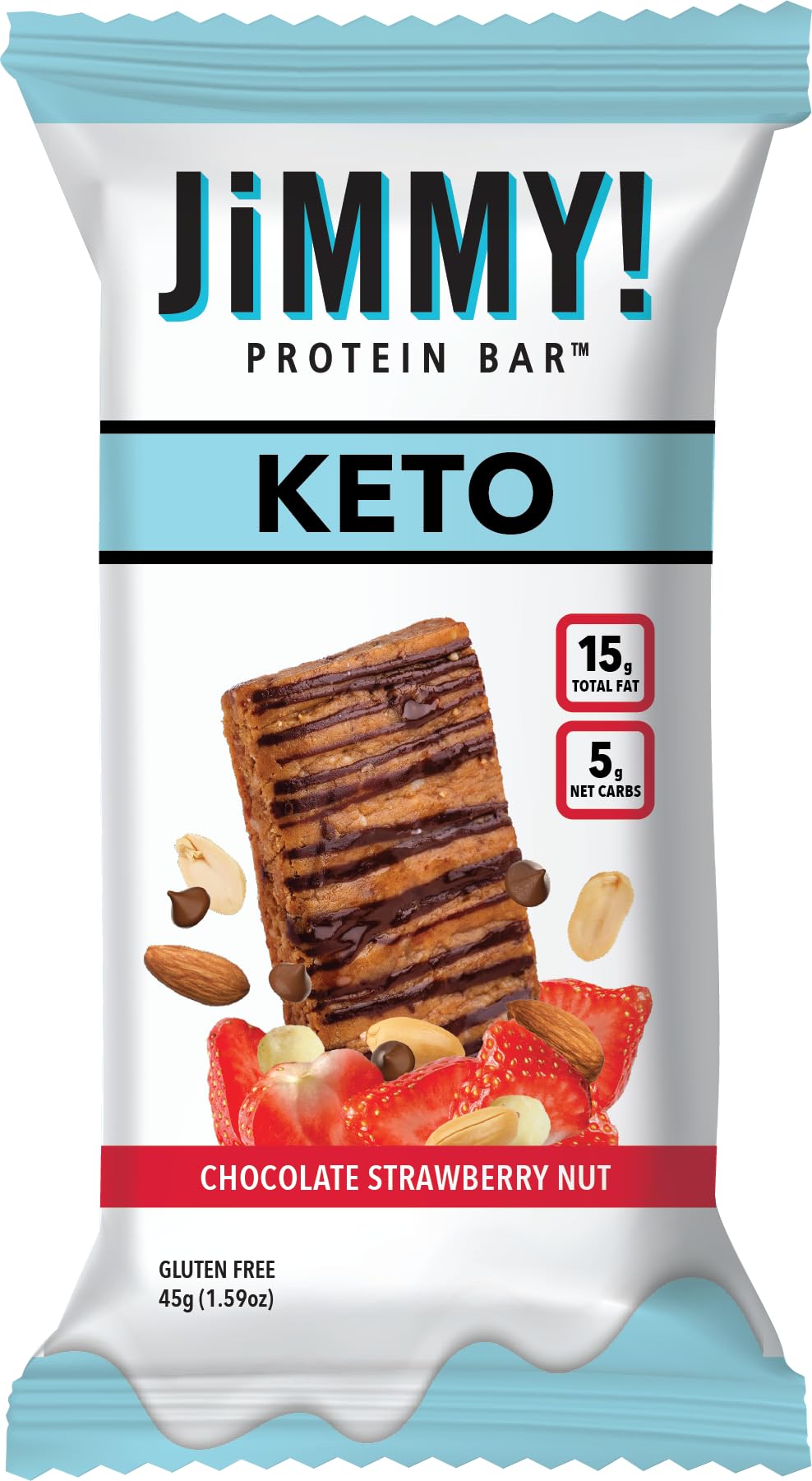 JimmyBar JiMMY! Keto Protein Bar Strawberry Nut 8g Protein - 12 Count - image 2