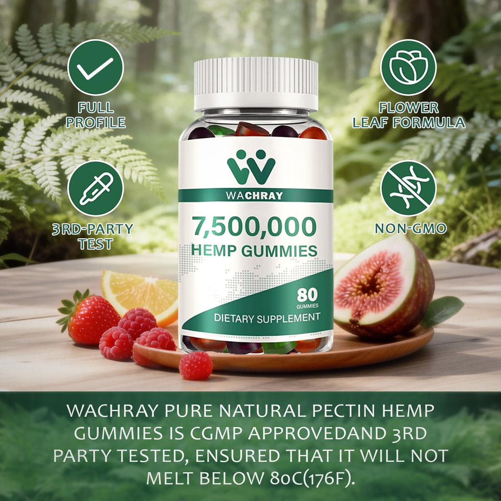 WACHRAY Advanced Hemp Gummies with Omega 3-6-9 - 240 Count - image 6
