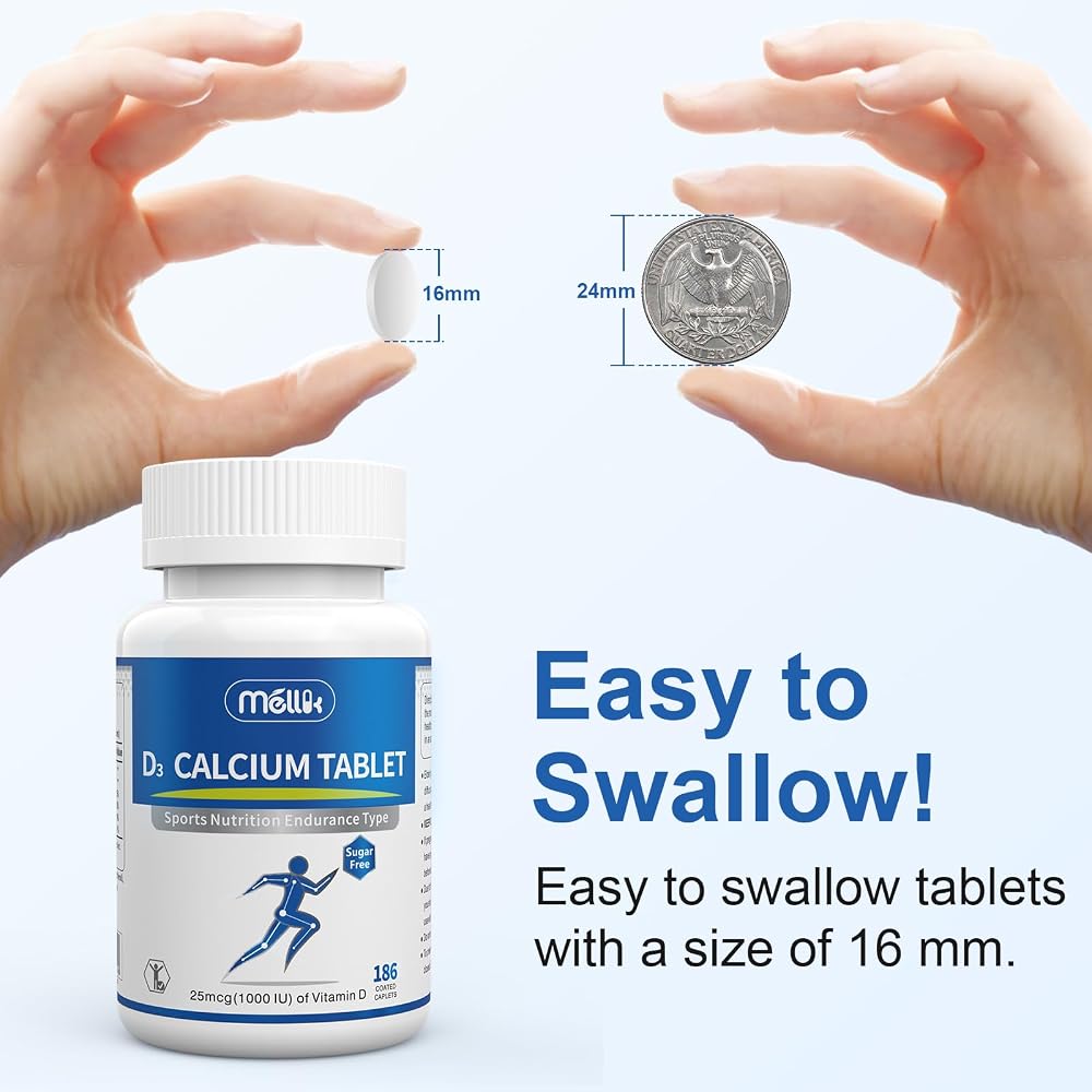 Mellk Calcium Supplement with Vitamin D3 and Magnesium - 186 Tablets - image 5