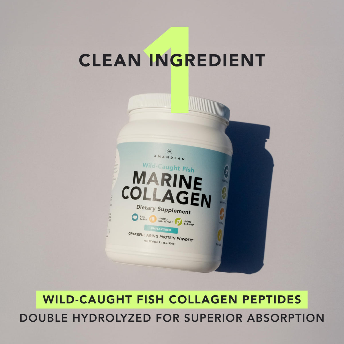AMANDEAN Marine Collagen Peptides Powder - 500g - image 4