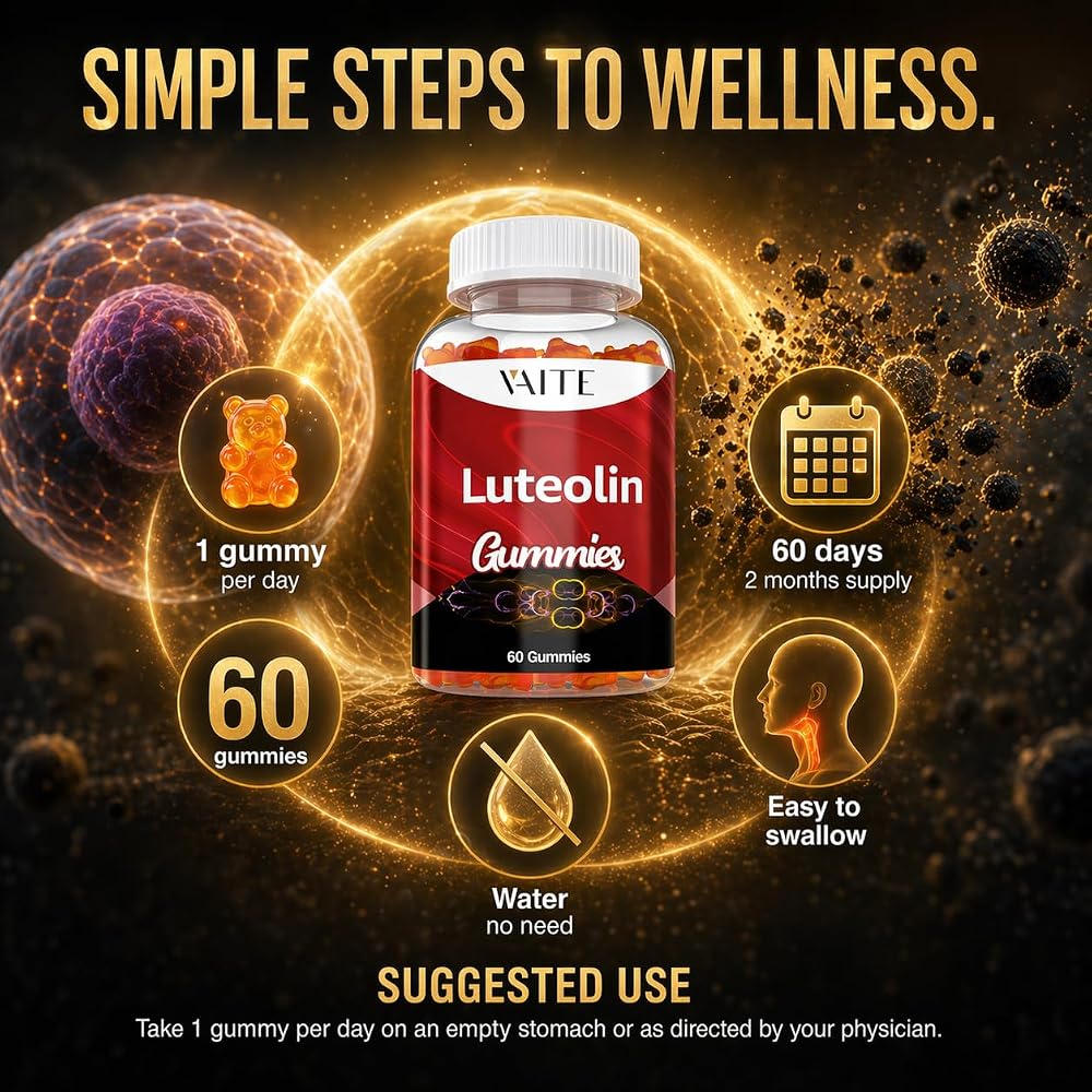 VAITE Luteolin 100mg Antioxidant Gummies for Brain Health - 60 Gummies - image 4