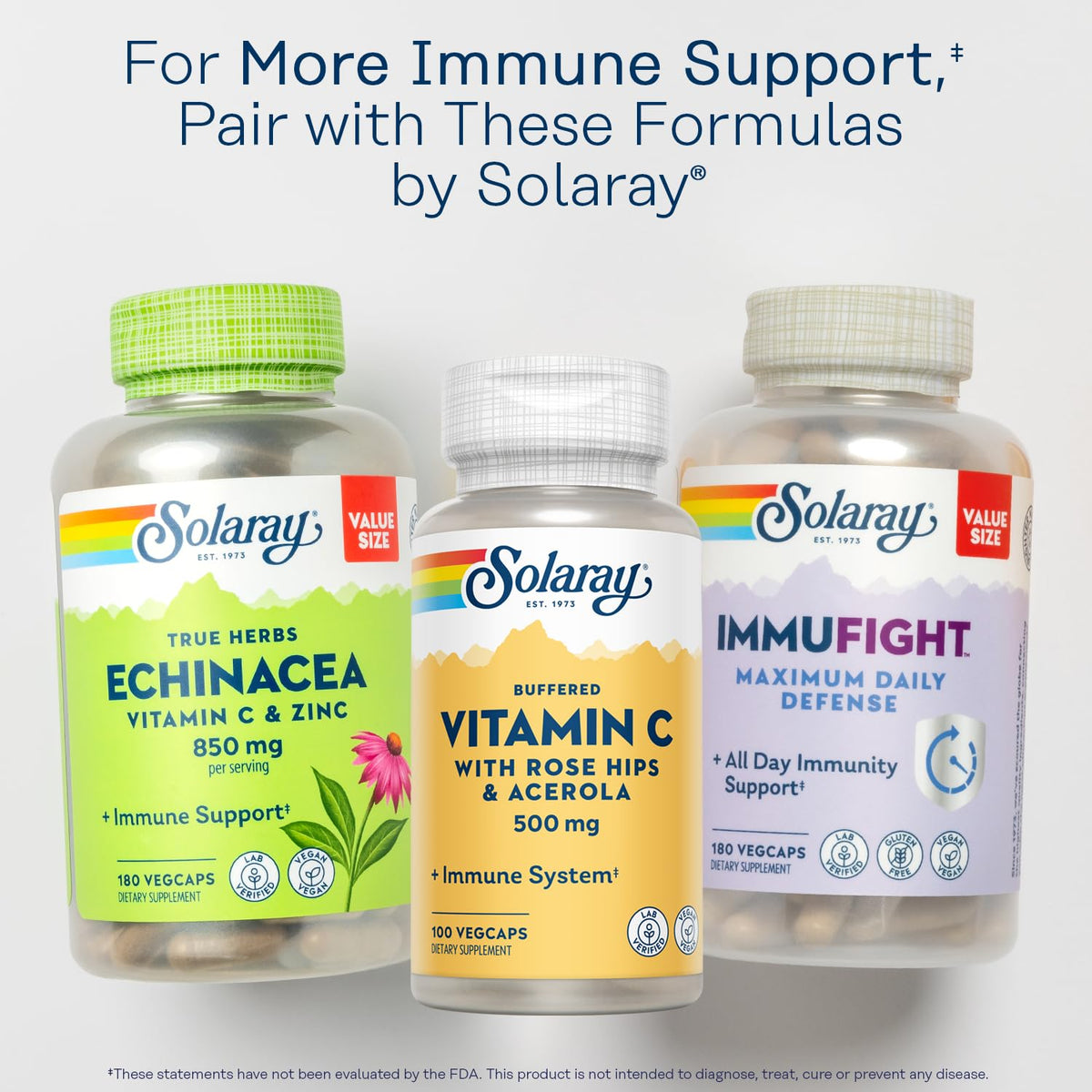 SOLARAY Buffered Vitamin C 500mg with Rose Hips - 100 Capsules - image 6