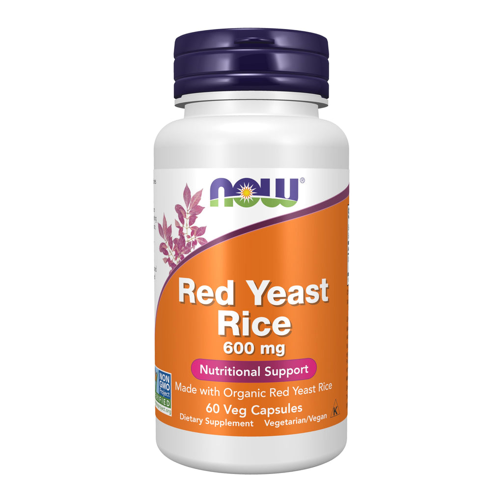 NOW Red Yeast Rice 600 mg Organic - 60 Vegetarian Capsules