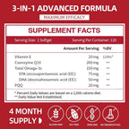 Cozynol CoQ10 200mg Softgels with PQQ & Omega-3 - 120 Count - image 2