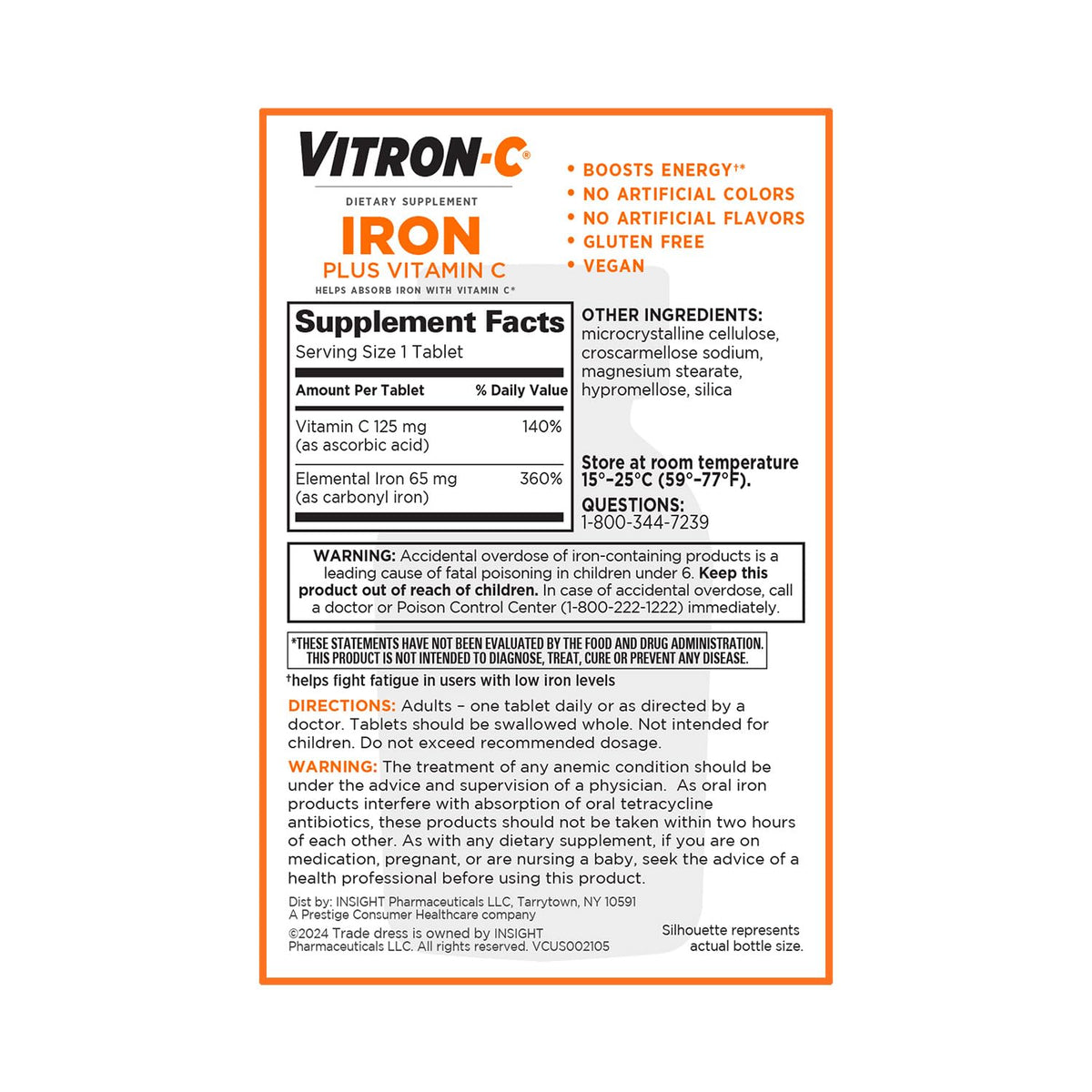 Vitron-C Iron Supplement Plus Vitamin C - 60 Tablets - image 8