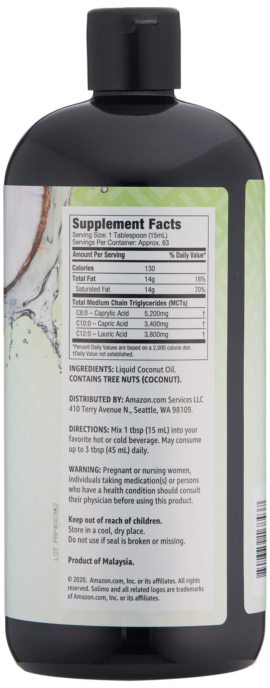Amazon Brand Solimo MCT Liquid Coconut Oil - 32 fl oz - image 2