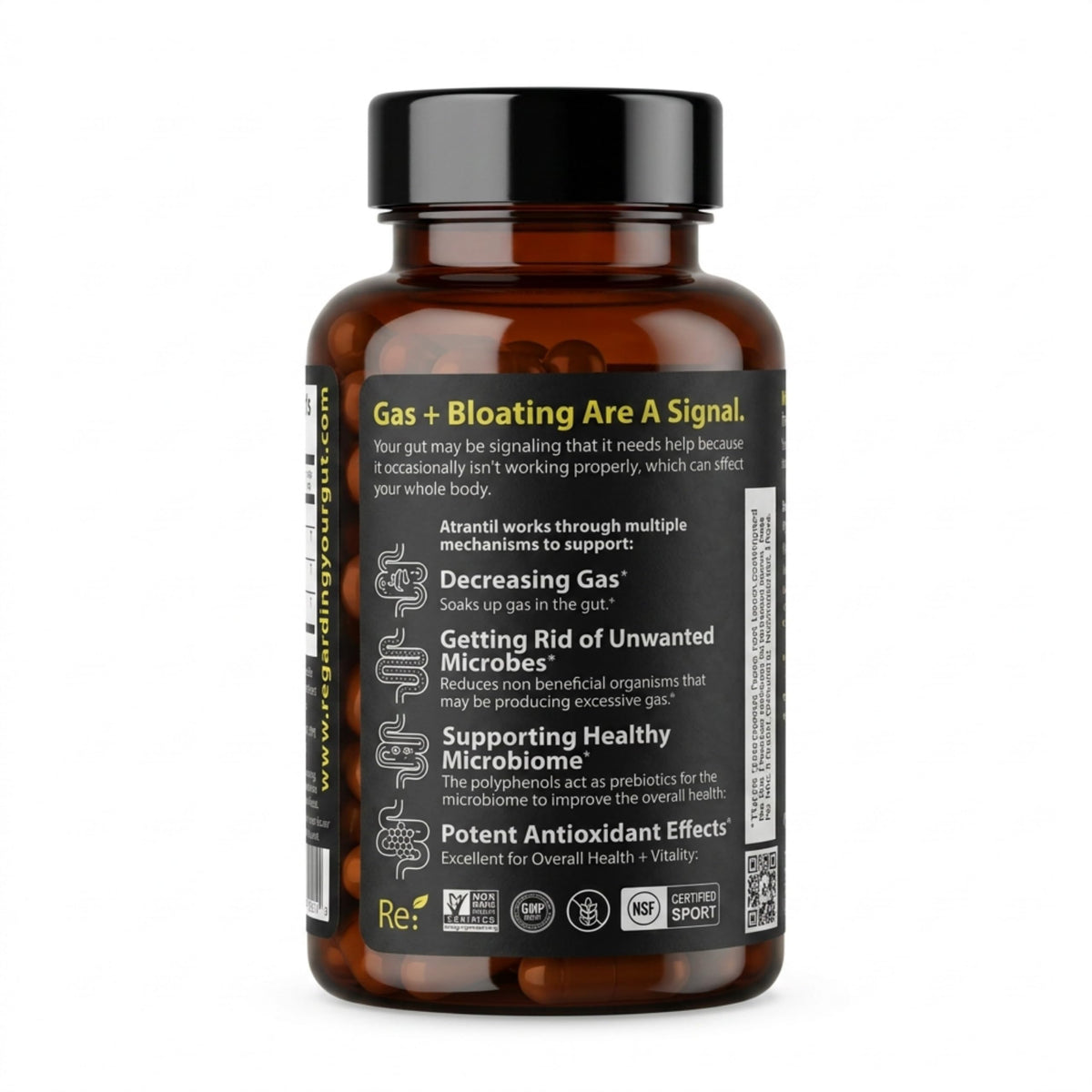 Atrantil Gas and Bloating Relief Digestive Health - 90 Capsules - image 2