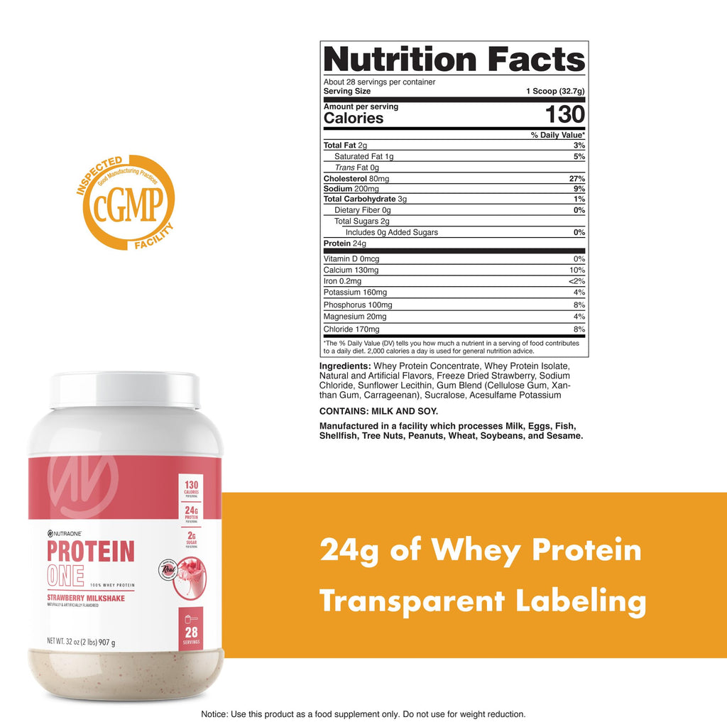 NutraOne ProteinOne Whey Protein Powder