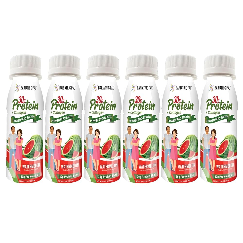BariatricPal 30g Whey Protein & Collagen Power Pro Shots Watermelon - 6 Pack