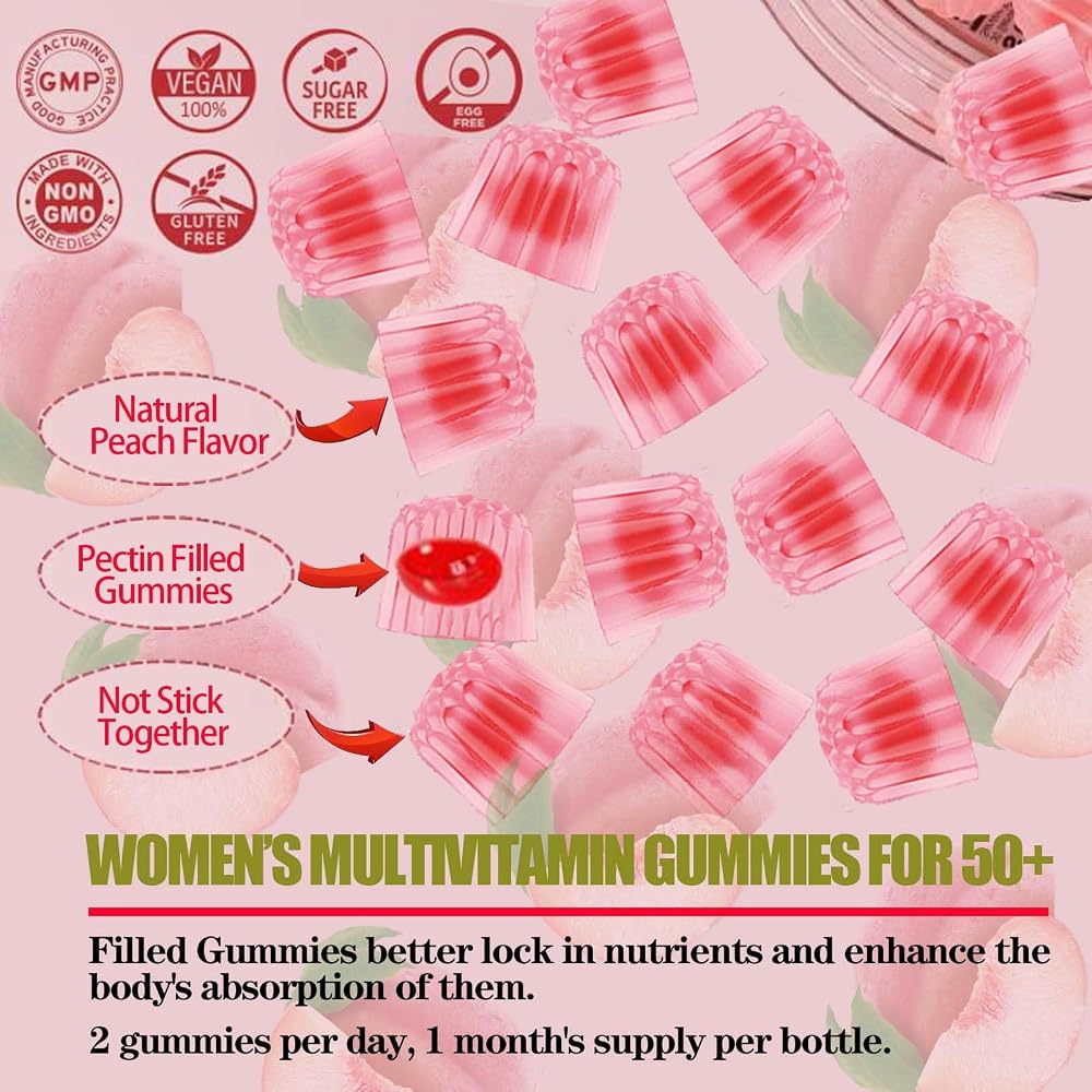 ZEGBALP Sugar-Free Womens Multivitamin 50 Plus Gummies with Calcium