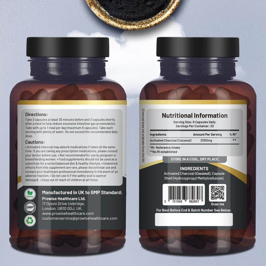 PH PROWISE Healthcare Activated Charcoal 2000mg - 200 Capsules - image 2