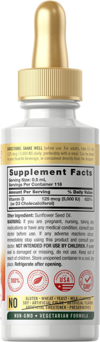 Carlyle Liquid Vitamin D3 5000 IU - 2 fl oz - image 2