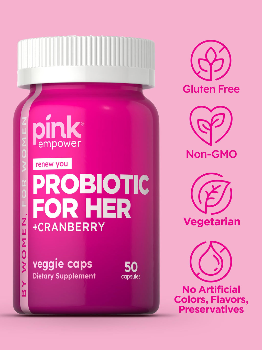 PINK Probiotics for Women - 50 Capsules - image 4