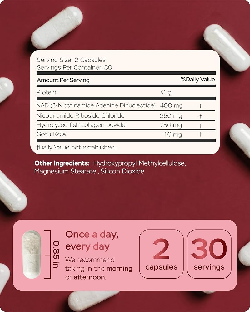 4Well Products NAD Supplement 1400mg Supports Healthy Aging Complex