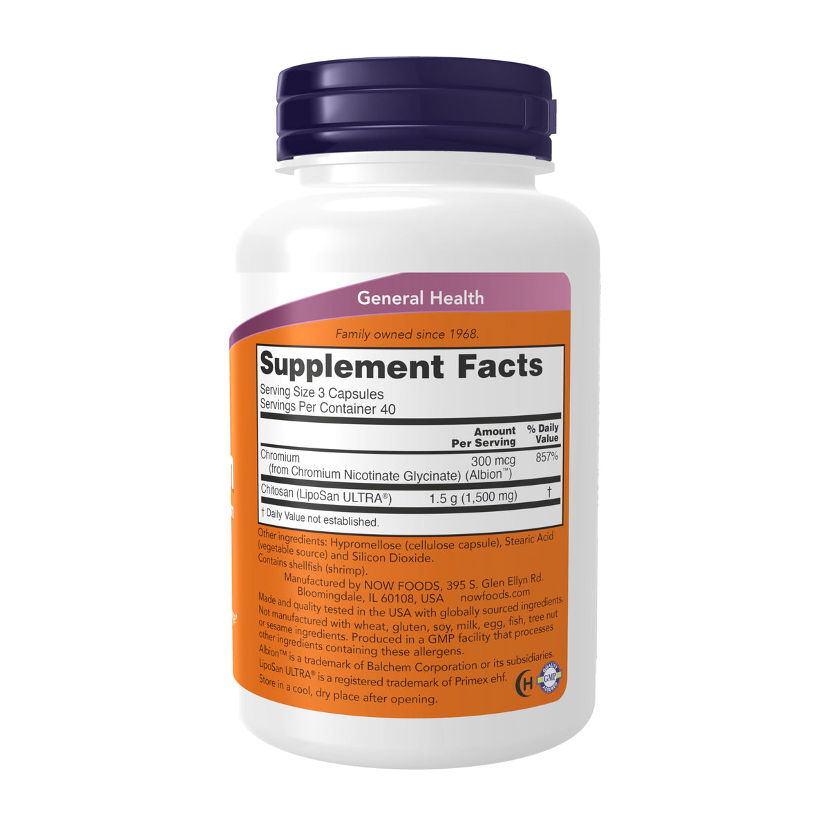 NOW Foods Chitosan 500 mg plus Chromium Weight Management - image 2