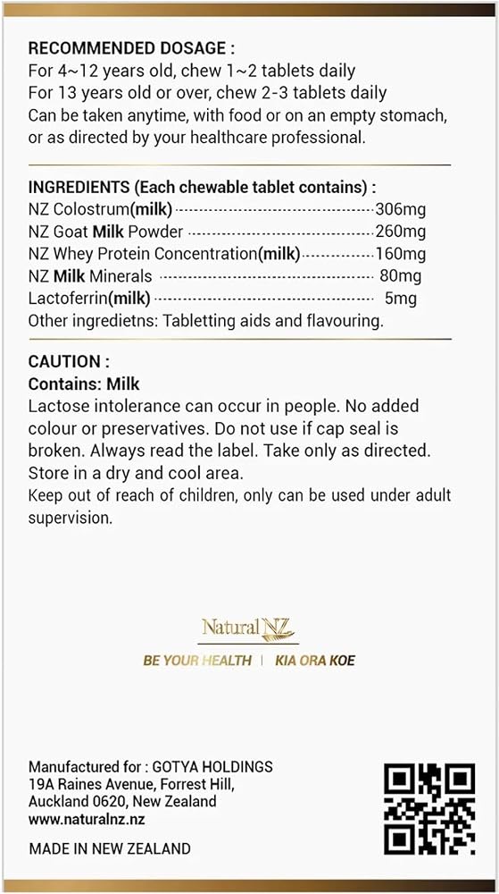 Natural NZ MBP Goatstrum Colostrum & Goat's Milk - 200 Tablets - image 2