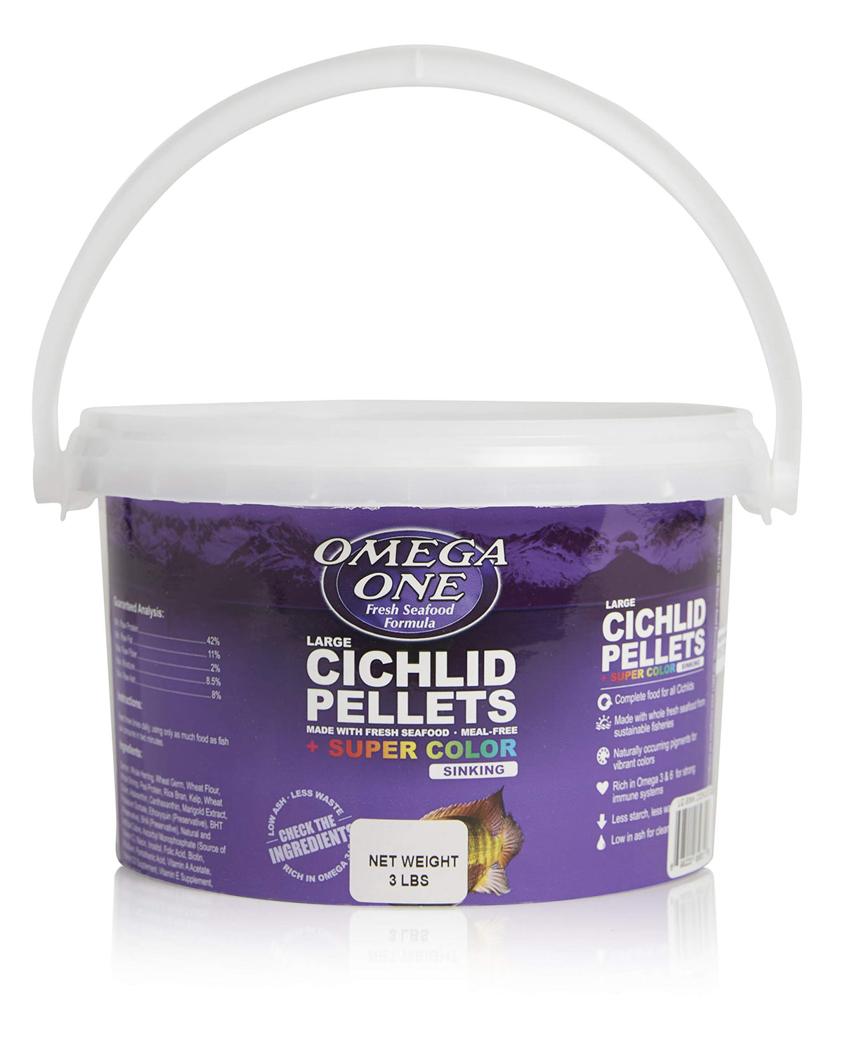 Omega One Super Color Sinking Cichlid Pellets Large - 3 lb