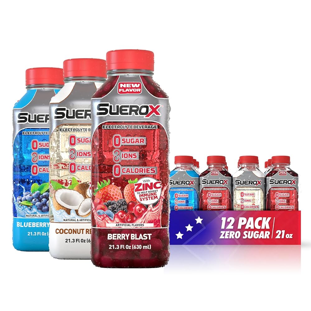 SueroX Zero Sugar Electrolyte Drink Patriotic Pack - 12 Count