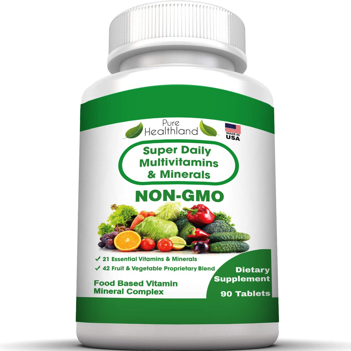 Pure Healthland Non-GMO Super Daily Multivitamin - 90 Tablets