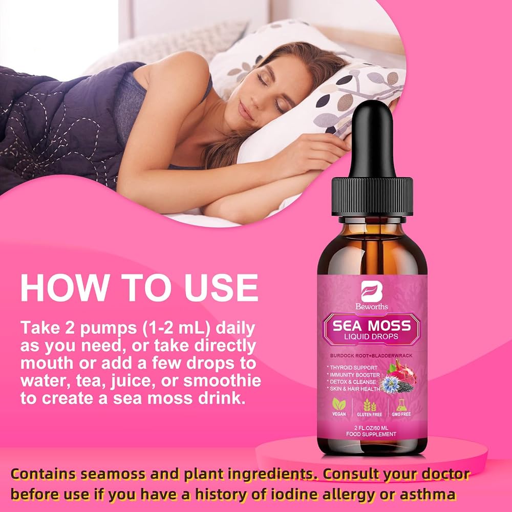 B BEWORTHS Sea Moss Liquid Drops - Black Seed Oil & Irish Sea Moss