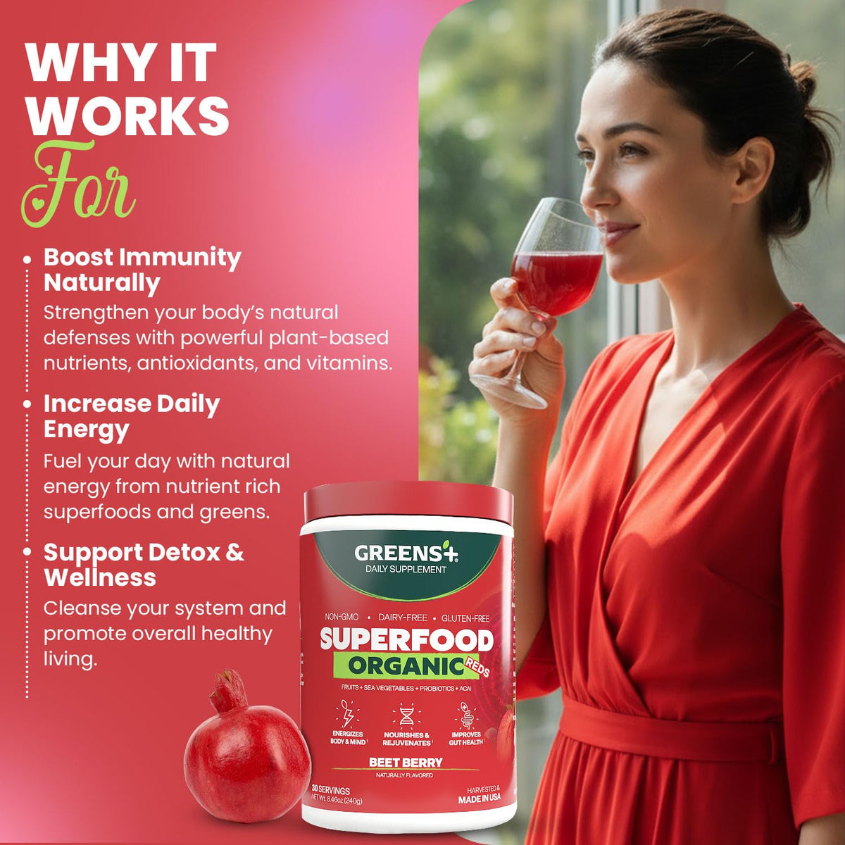 Greens+ Organic Reds Superfood Powder - 8.46 oz - image 6