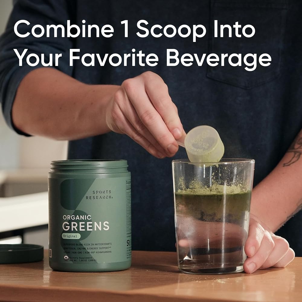 Sports Research® Organic Greens Superfood Powder w/Spirulina