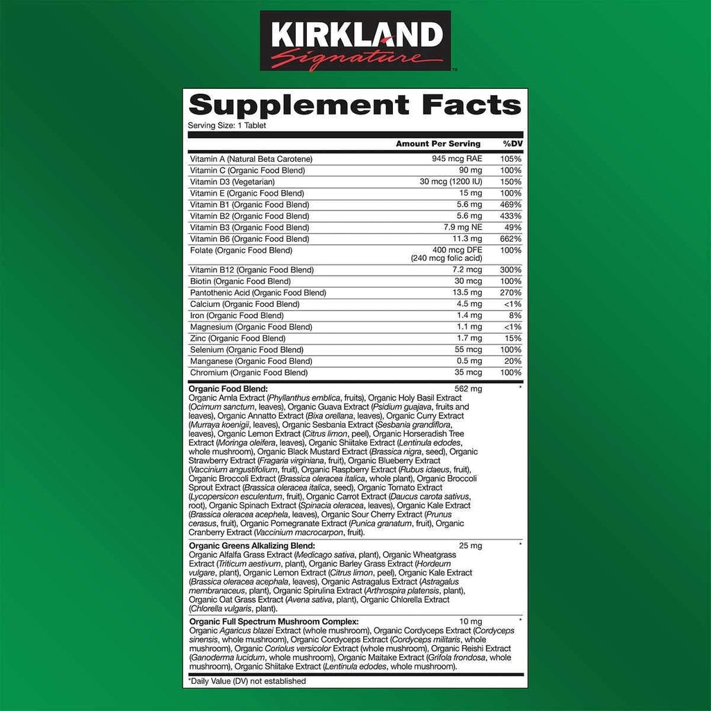 Kirkland Signature USDA Organic Multivitamin - 80 Tablets - image 2