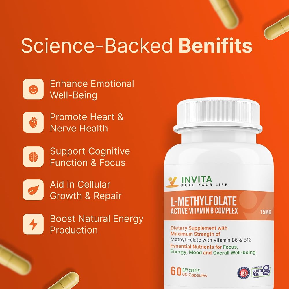 INVITA L-Methylfolate 15mg + B Complex Capsules - 60 Count - image 5