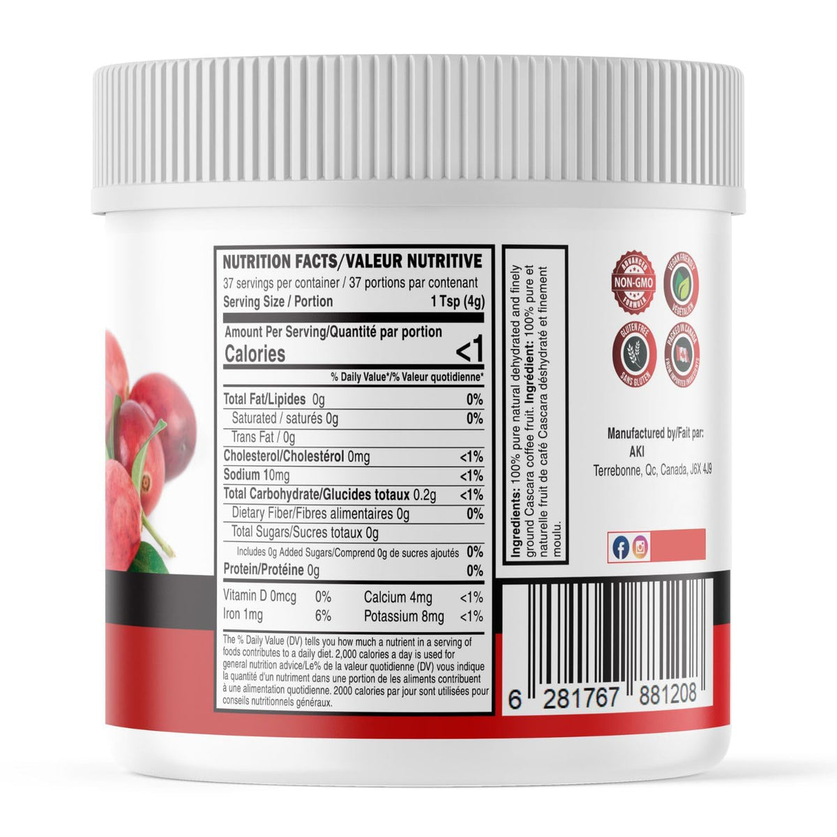 AKI ORGANIC Cascara Coffee Fruit Powder Antioxidants - 150g - image 9