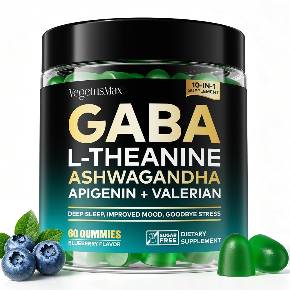 VEGETUSMAX GABA Gummies 500mg Sugar-Free Calm Gummies with L Theanine