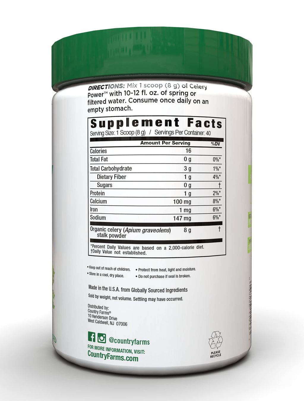 Country Farms Super Celery Powder Antioxidant Support - 40 Servings - image 2
