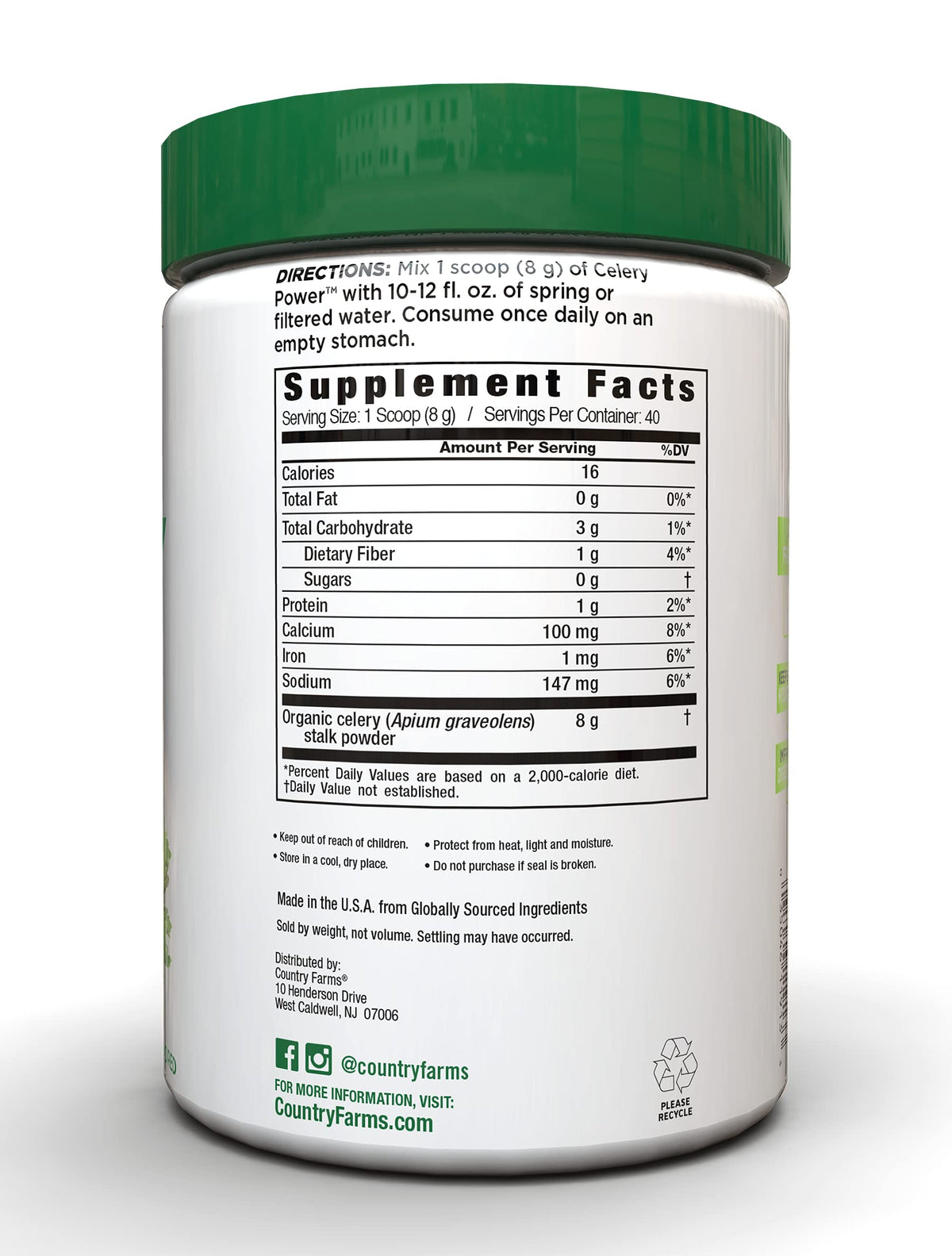 Country Farms Super Celery Powder Antioxidant Support - 40 Servings - image 2